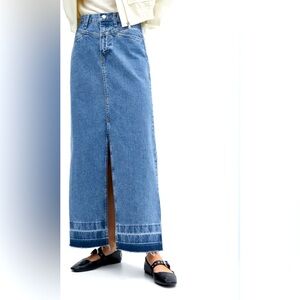 MANGO denim maxi skirt. NEW WITH TAGS!